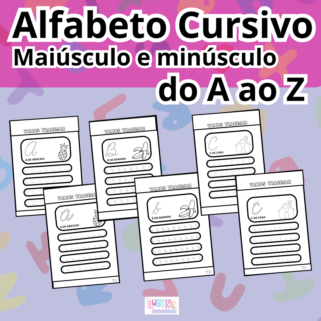 ALFABETO TRACEJADO LETRAS CURSIVAS
