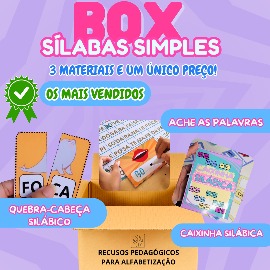 BOX SÍLABAS SIMPLES: 3 ARQUIVOS POR 1 ÚNICO PREÇO!