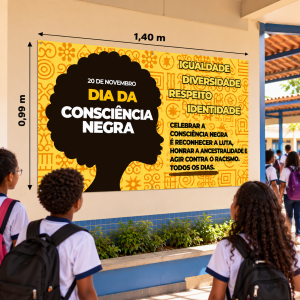 Banner da Consciência Negra na Escola